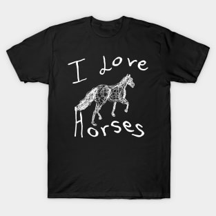 I love horses dark T-Shirt